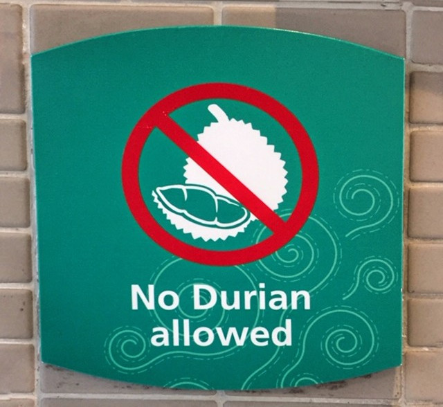 Durian Hinweisschild nicht erlaubt Chumphon Thailand