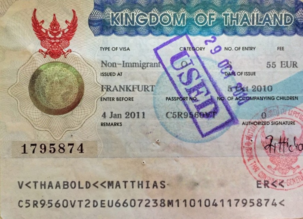 Mein Non-Immigrant Visum Thailand