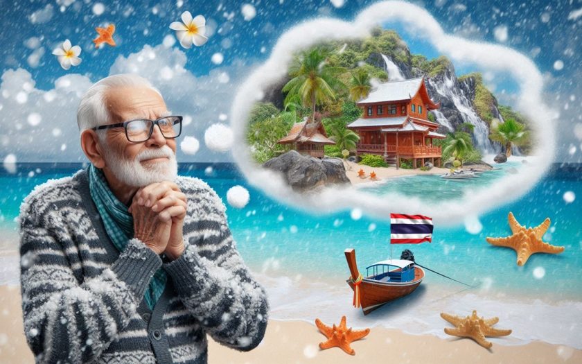rentner traeumt vom tropischen thailand, ueberwintern langzeiturlaub in chumphon