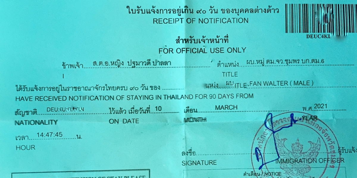 Visum Thailand 90 Tage Meldung, neuer Reisepass