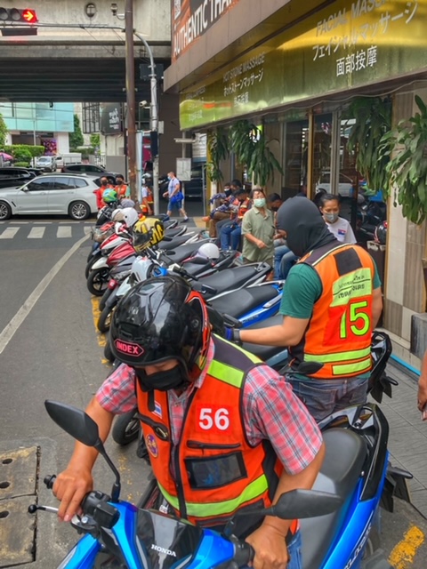 Moped Taxi Bangkok, Straßenverkehr, 