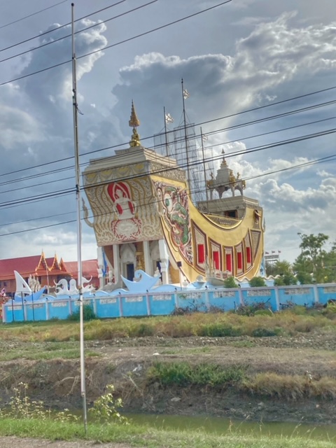 tempel schiff strasse cha-am phetchaburi, golf von thailand
