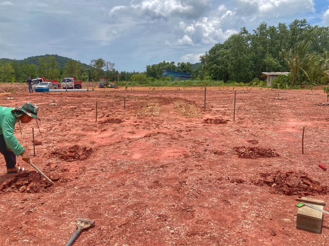 grundstueck plantage suan metawi fundament schuppen, chumphon thailand