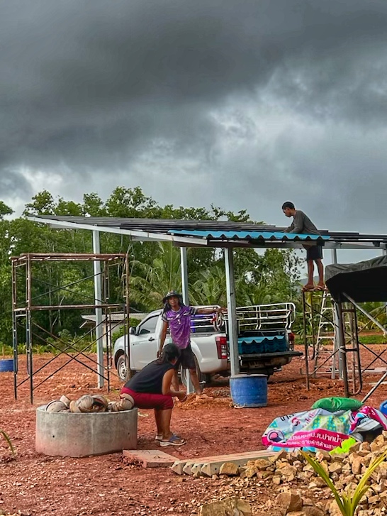 dach decken schuppen, grundstück pak naam chumphon thailand