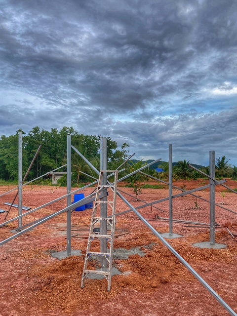 stahlsäulen mit fundament für schuppen chumphon thailand