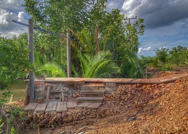pier seitenansicht garten in thailand, chumphon am golf