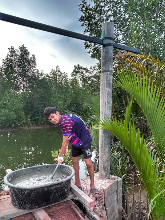 arbeiten betonieren chumphon thailand