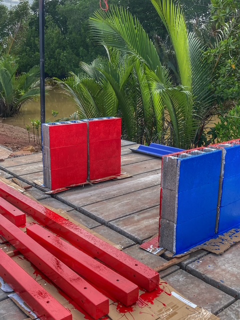 tisch im bau suan metawi garten plantage chumphon thailand